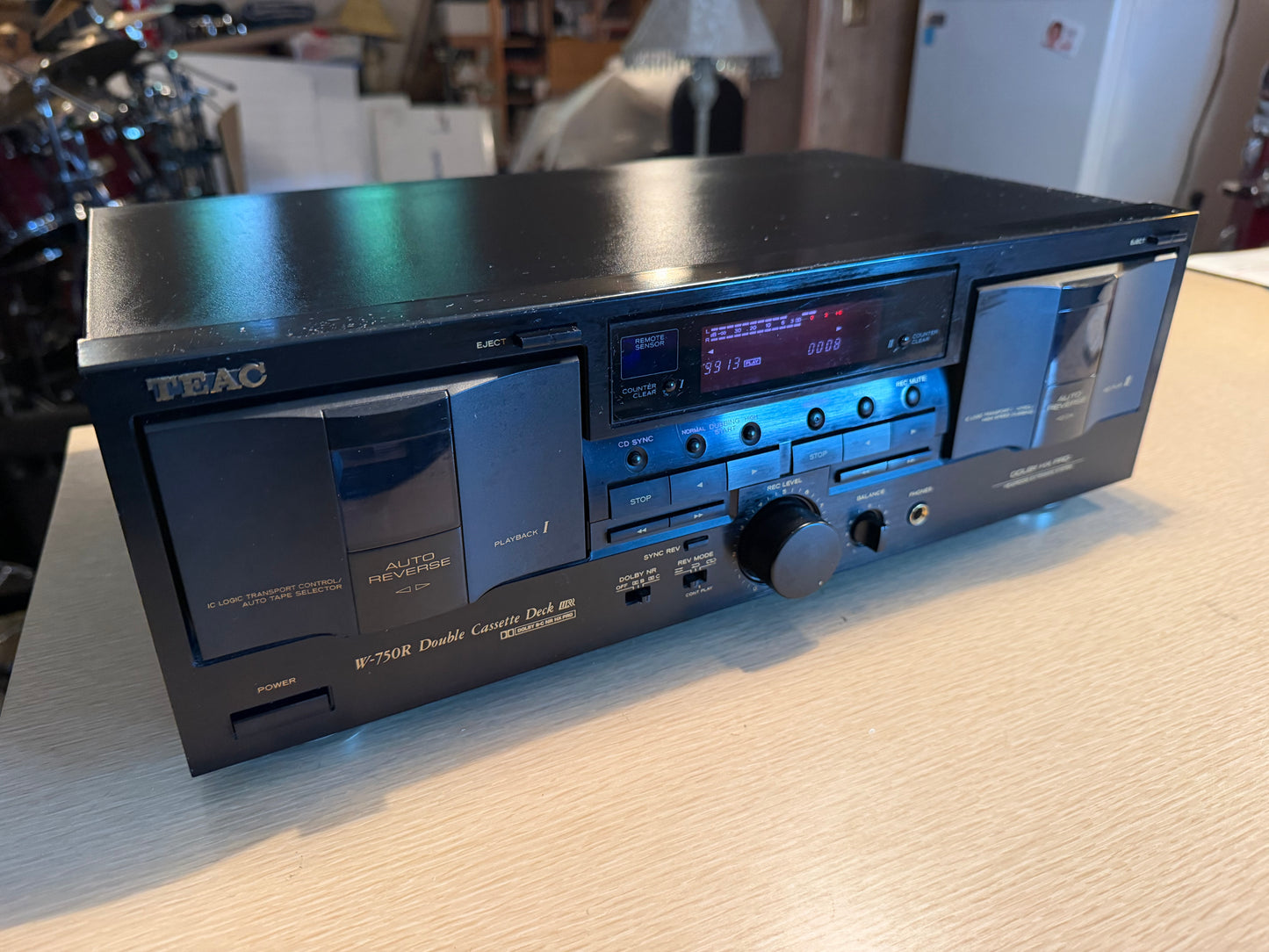 TEAC W-750R Dual Auto Reverse Cassette Deck Dolby HX Pro 3 Head Freshly Serviced