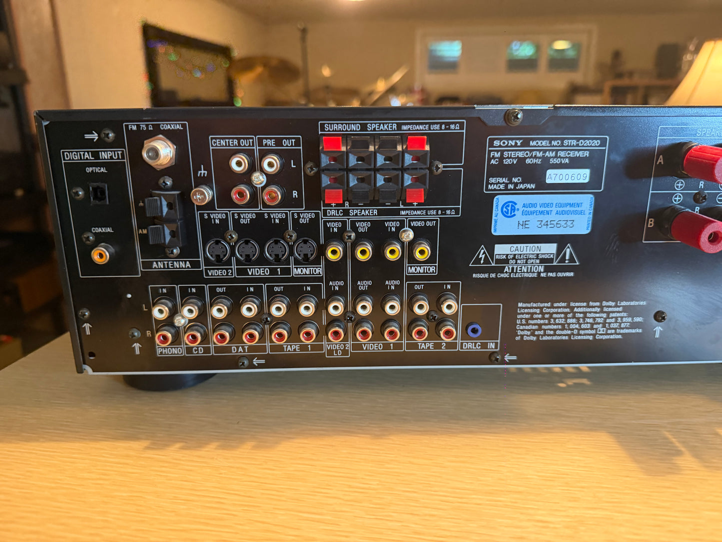 Sony STR‑D2020 Near‑Mint Receiver w/ Built‑In Equalizer Fresh Service 130WPC