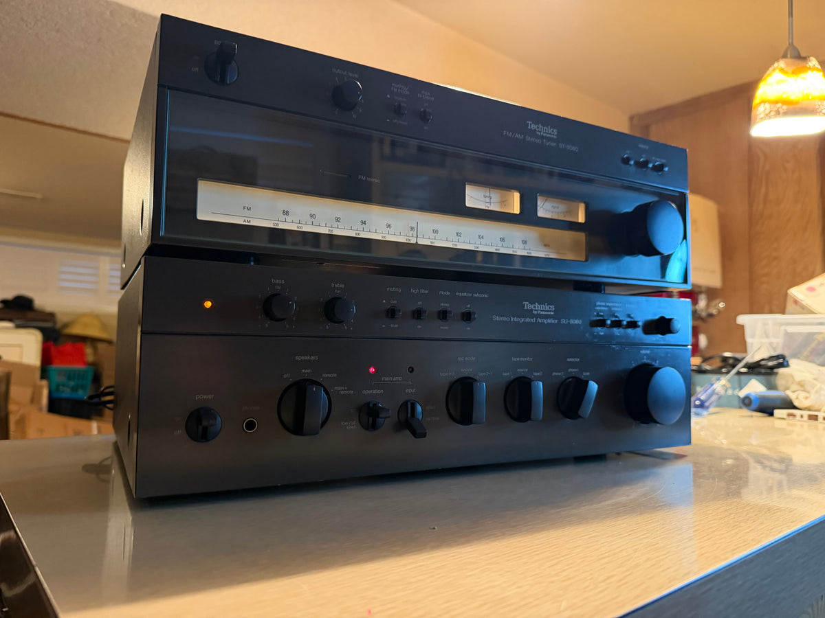 Technics SU 8080 Stereo Amplifier + ST-8080 Tuner New Bulbs Recapped Pro Service