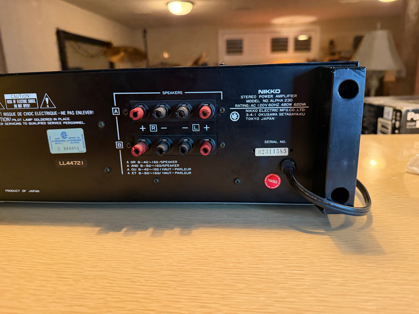 Nikko Alpha 230 Dark Red Faceplate | Serviced Power Amp | 120 WPC | Japan