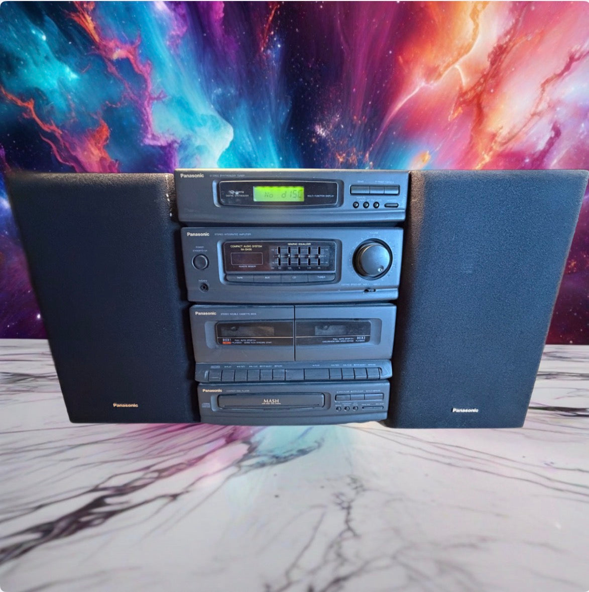 Panasonic AUDIOPHILE SA-DH30 Stereo CD Changer Cassette Deck Stereo System Works
