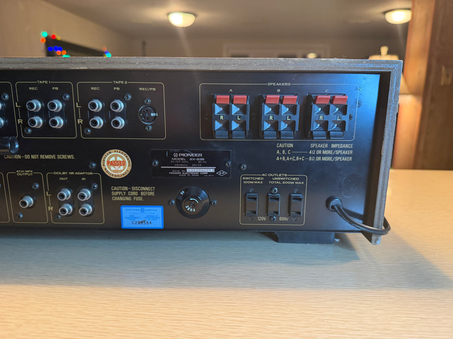 Pioneer SX-939 Stereo Amplifier 70 WPC Full Fresh Service, Bulbs Replaced N MINT