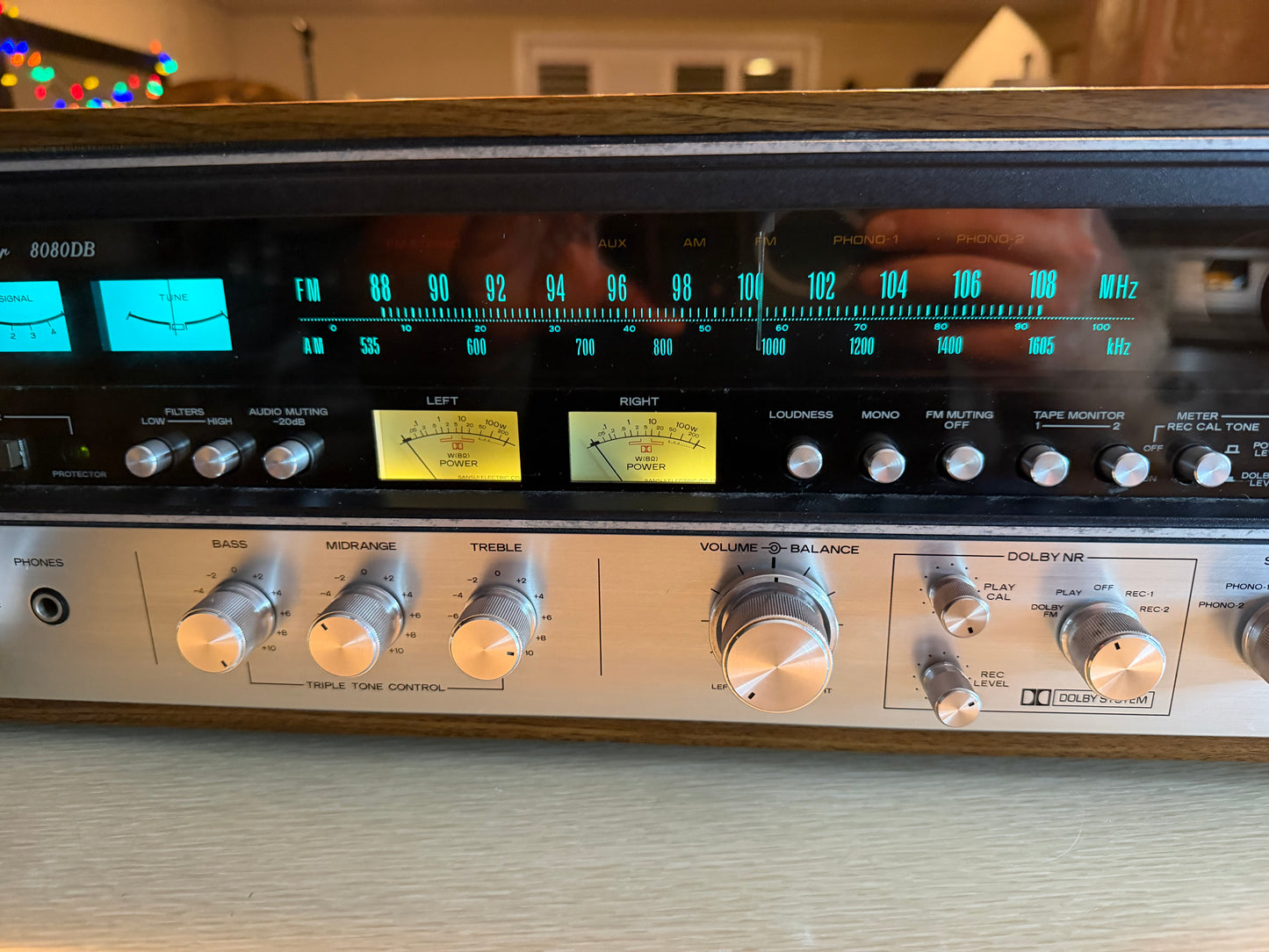 Vintage 1970's Sansui 8080DB Stereo Receiver Full Fresh Service New Bulbs Beauty