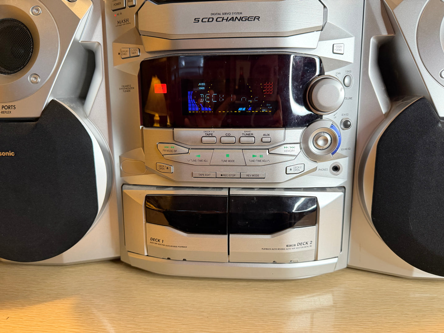 Panasonic SA-AK18 5 CD Changer/Dual Deck Stereo System New Belts Fully Working🔥