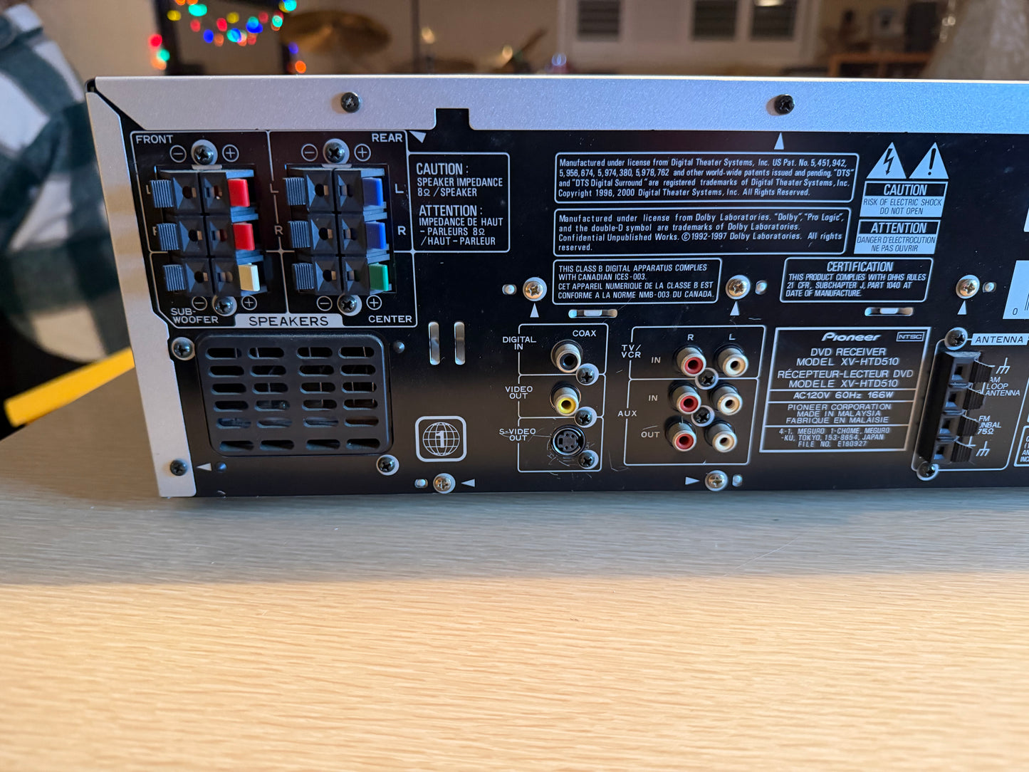 Pioneer XV-HTD520 5-Disc CD/DVD Home Theater A/V Receiver W NEW Remote Tested🔥