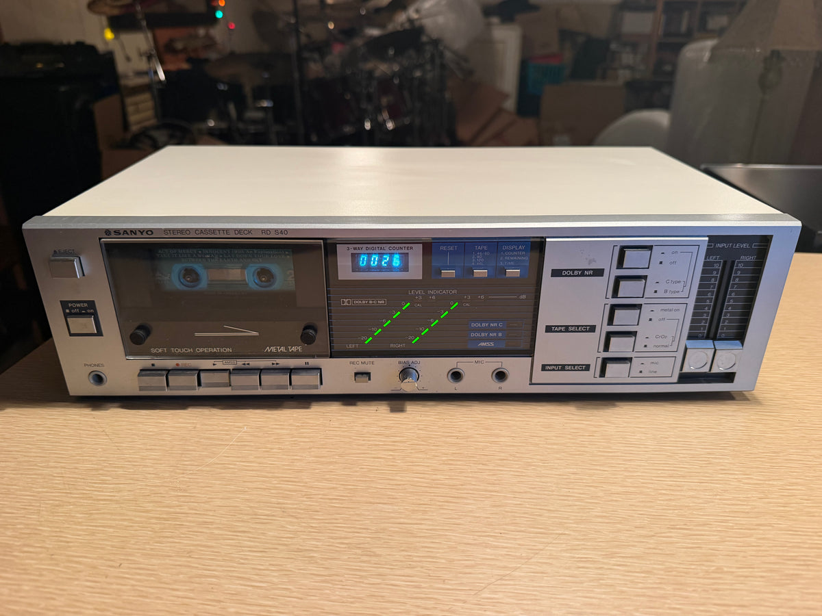 Rare Sanyo Stereo Cassette Deck RD S40 Vintage 80s Tape Player Fresh Service🔥🎶