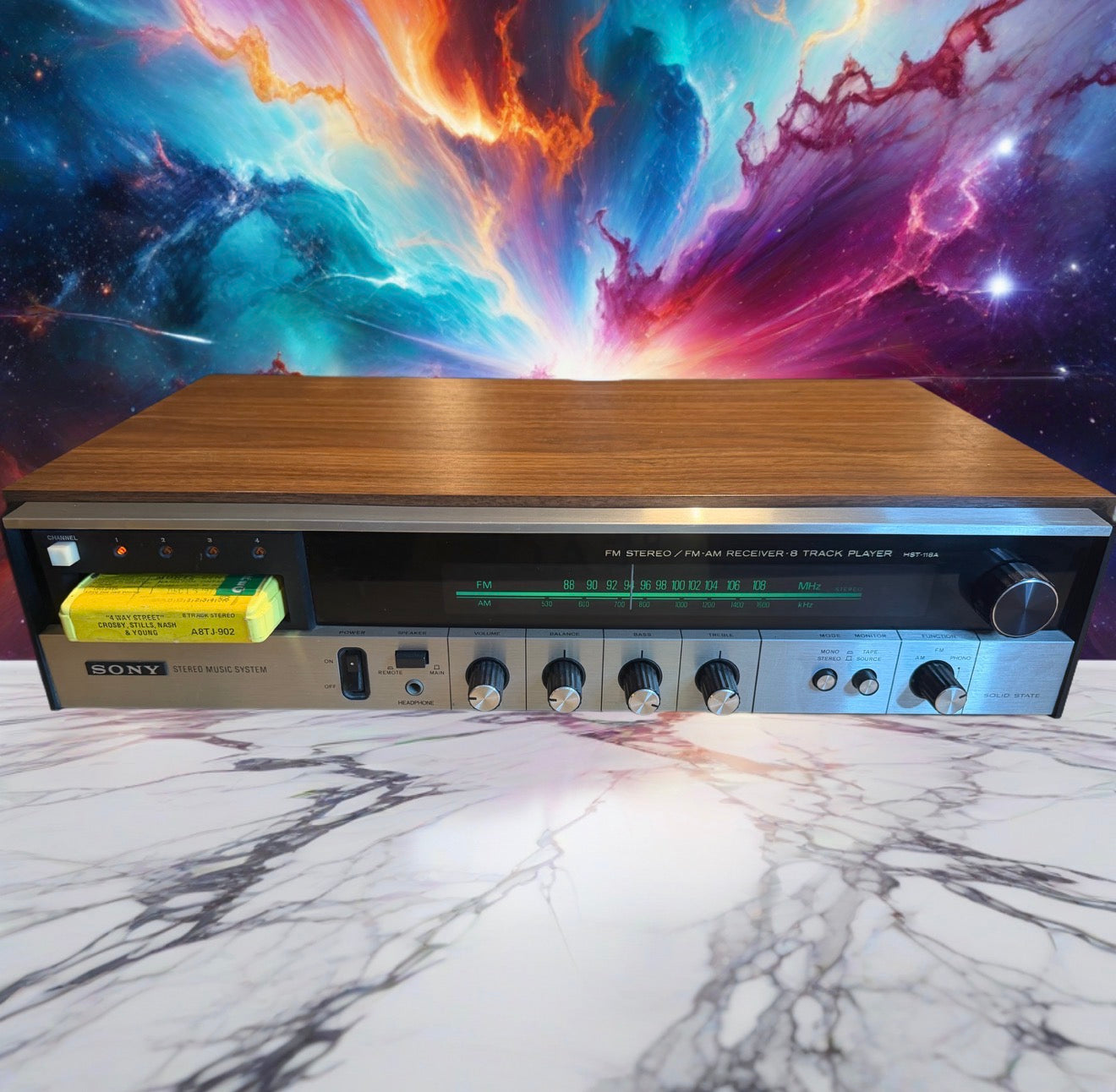 VINTAGE SONY HST-118A AM-FM 8-TRACK STEREO RECEIVER VERY RATE FRESH SERVICE🔥🎶