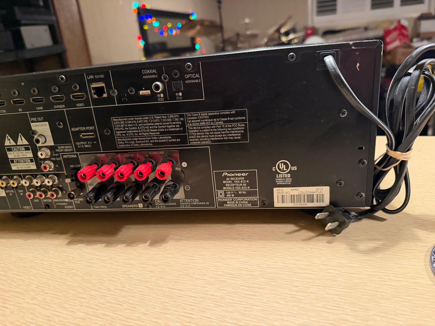 Pioneer VSX-822 -5.1 Ch Network HDMI Home Theater Surround Sound Receiver Stereo