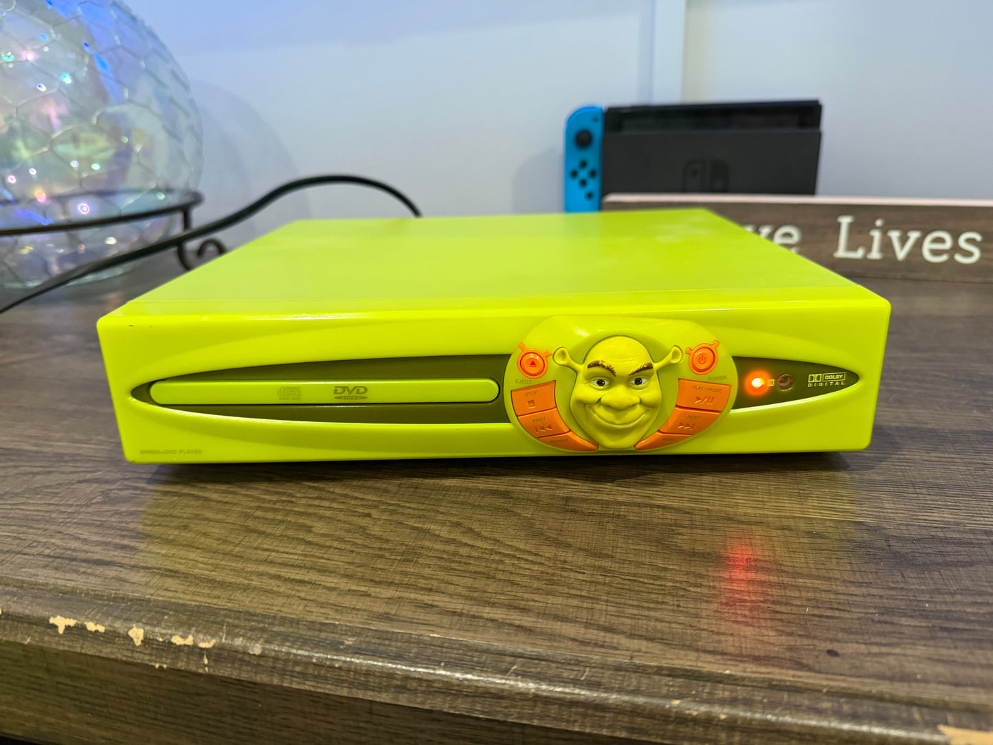 RARE vintage Shrek Kids Station Toy DVD player KSK7502 green working vg