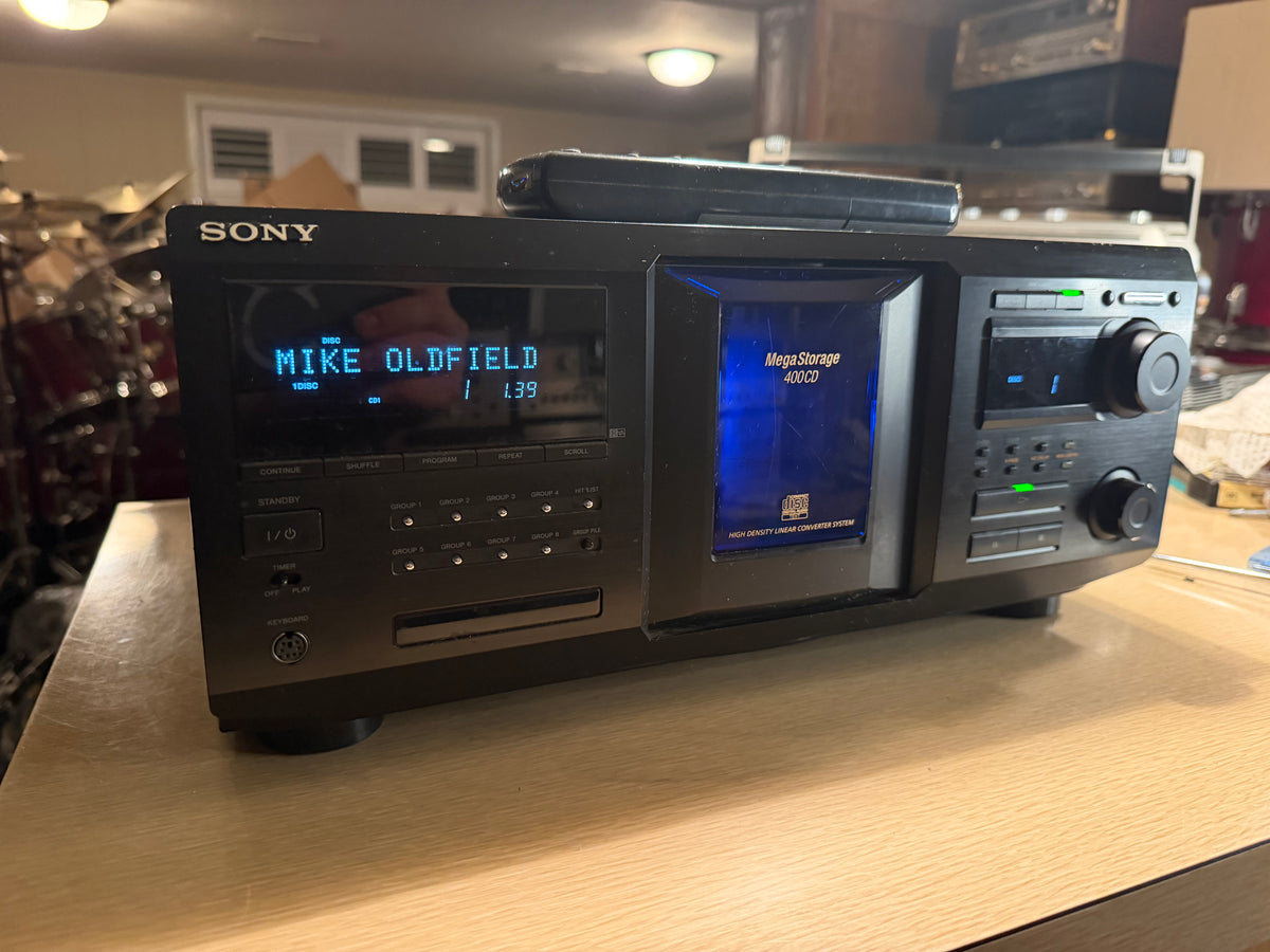 Sony CDP-CX450, 400 Disc CD Change Remote, Belts Replaced Works Excellent 🔥🎶