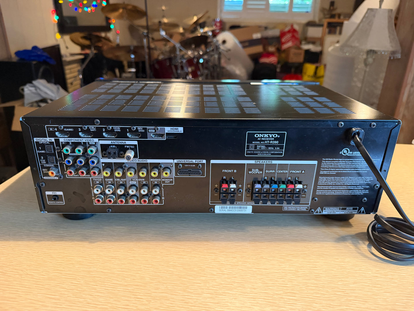 Onkyo HT-R390 AV Receiver Black Home Theater With Remote Freshly Serviced Beauty