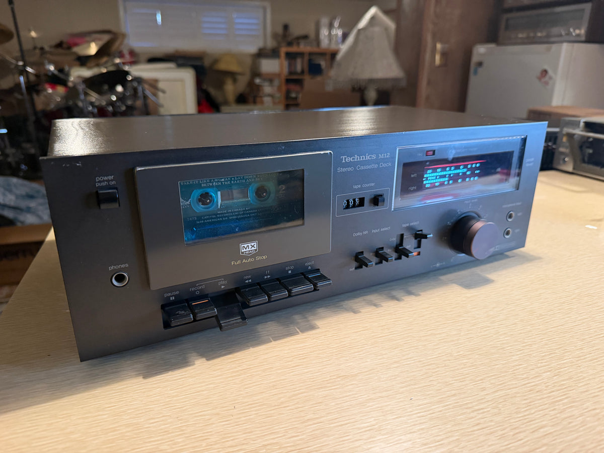 Vintage Technics M12 Stereo Cassette Deck Gray Fresh Service Excellent Shape🎶🔥