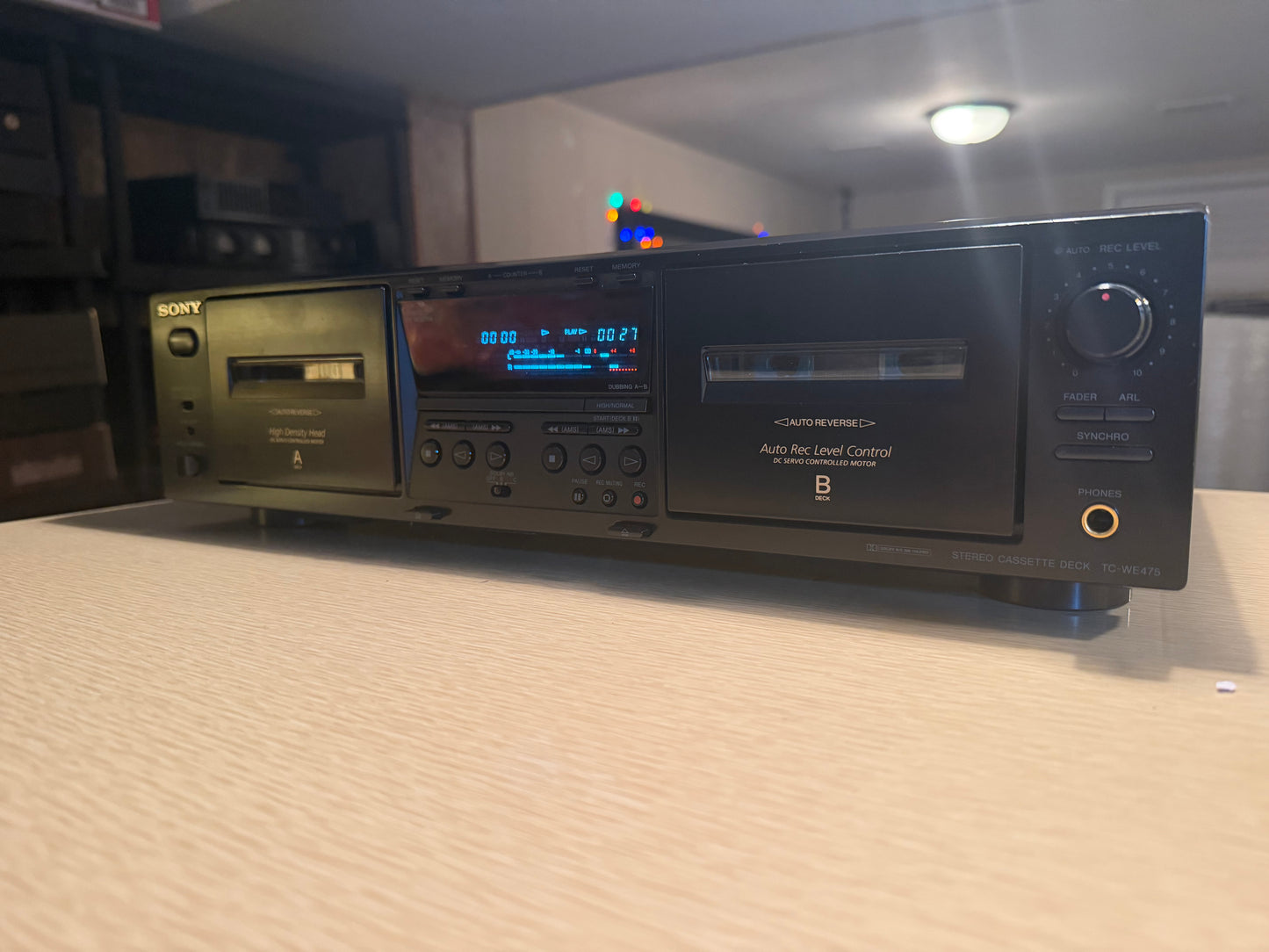 Sony TC-WE475 Auto Reverse High Density Head Stereo Dual Cassette Deck SERVICED!