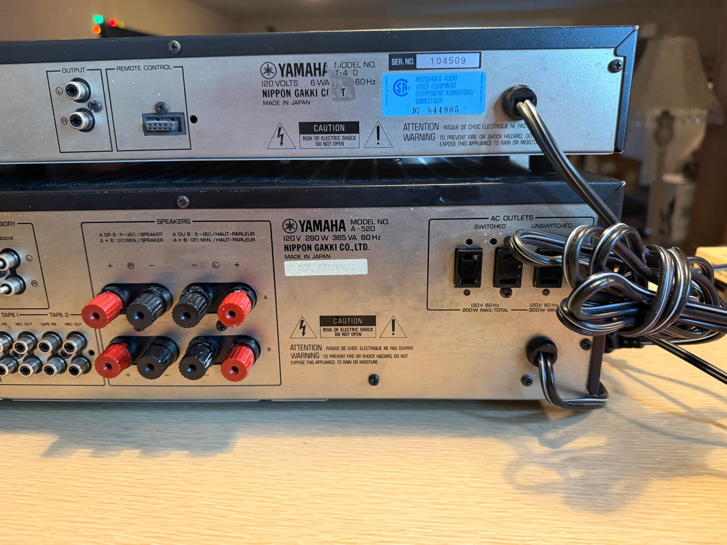 Yamaha A-520 Natural Sound Amplifier + t-420 Tuner Serviced Cleaned Sounds GR8🔥