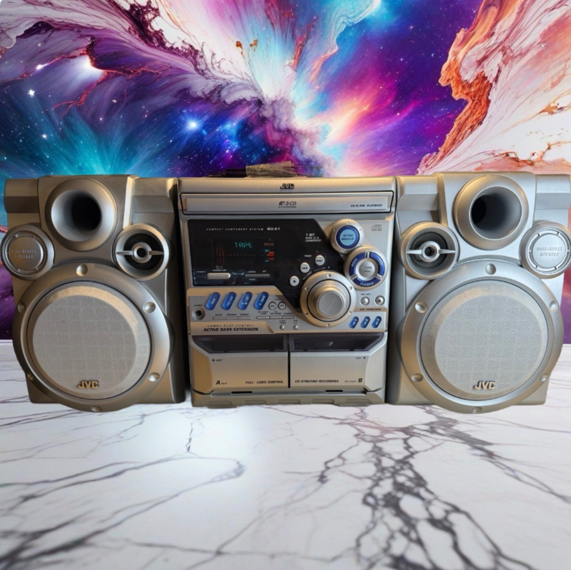 Rare JVC MX-K1 System 3-CD Cassette Player Stereo Shockingly LOUD Fully Tested🔥