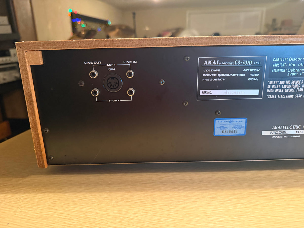 Akai CS-707D Stereo Cassette Deck Vintage HIFI Excellent CND Fresh Service🎶🔥