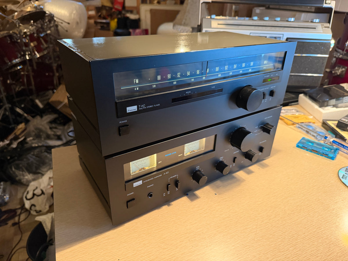 Sansui A-40 Integrated Amplifier+ T-60 Tuner Hi-Fi Near Mint Recapped Serviced🔥