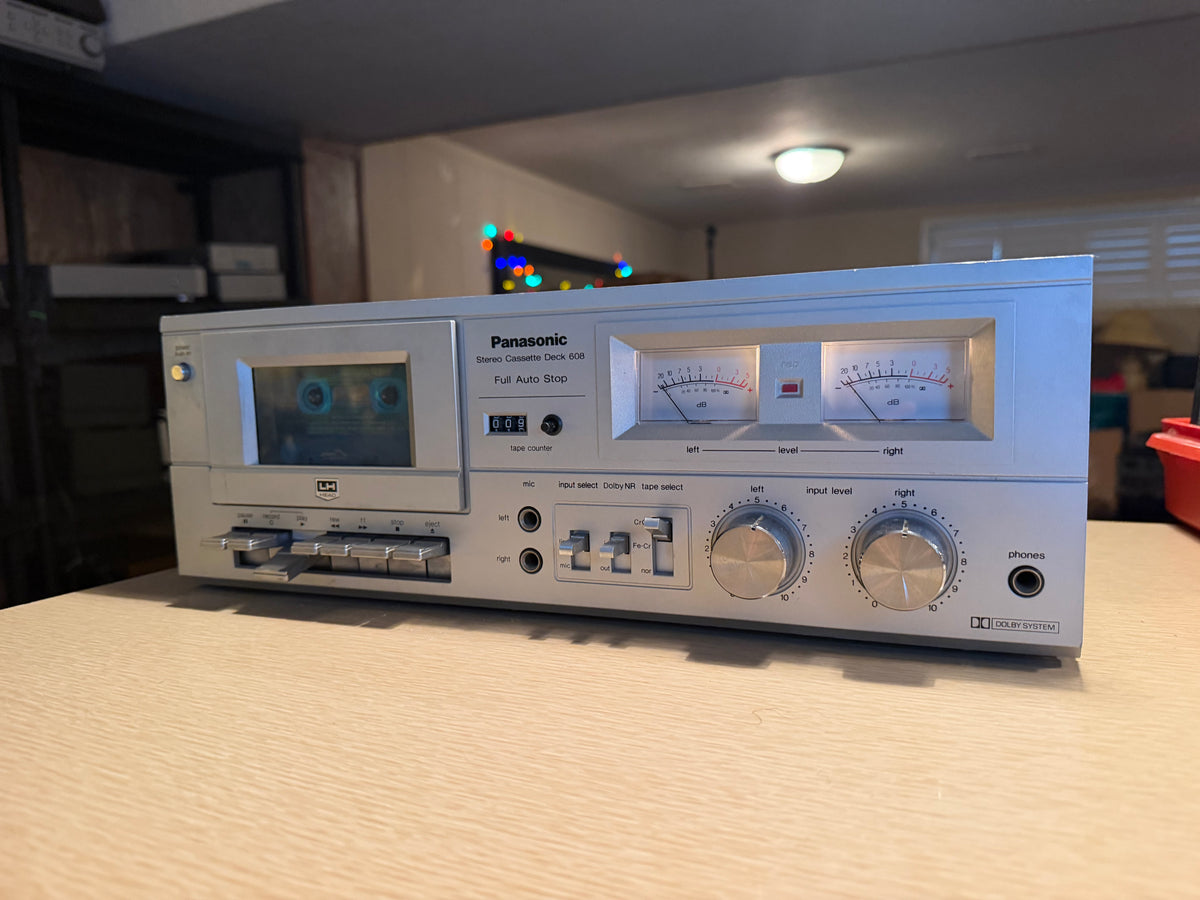 Vintage Panasonic RS-608 Stereo Cassette Tape Deck Player Full Auto Stop Tested!