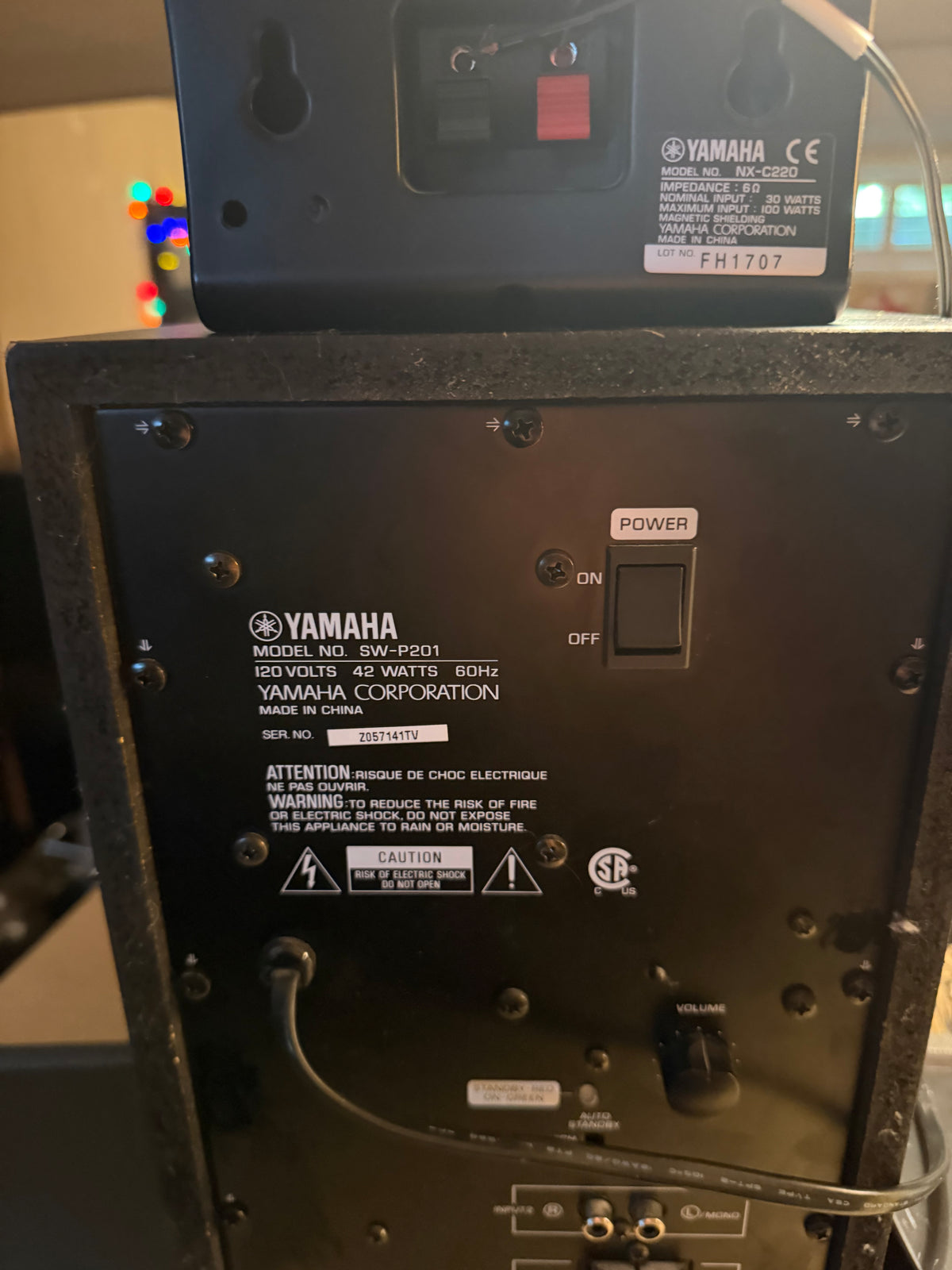Yamaha SW-P201 Subwoofer + 5 Satellite Speakers NX-C220 Working Well 🔥🎶