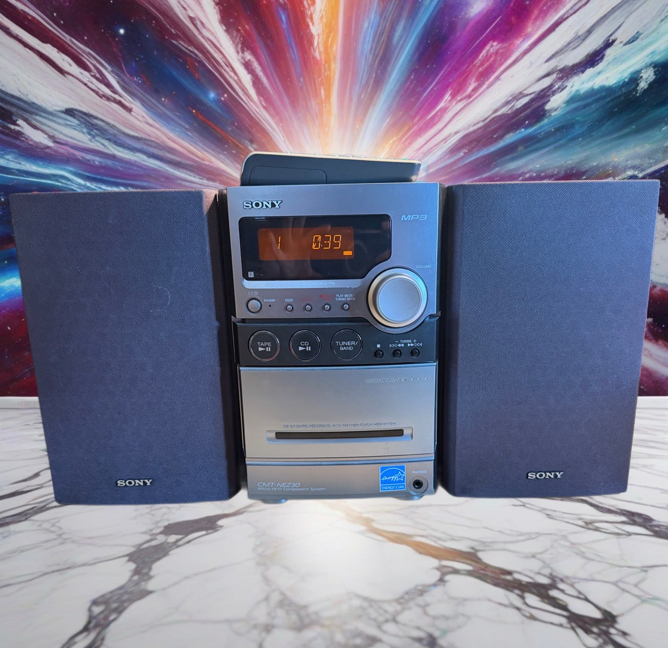 Sony CMT-NEZ30 Micro HiFi System CD Cassette AM/FM Stereo W/ Remote Fully Works!