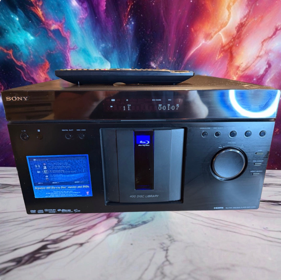 SERVICED Sony BDP-CX960 HDMI 400 Disc Bluray Changer Player With Remote/HDMI 🔥