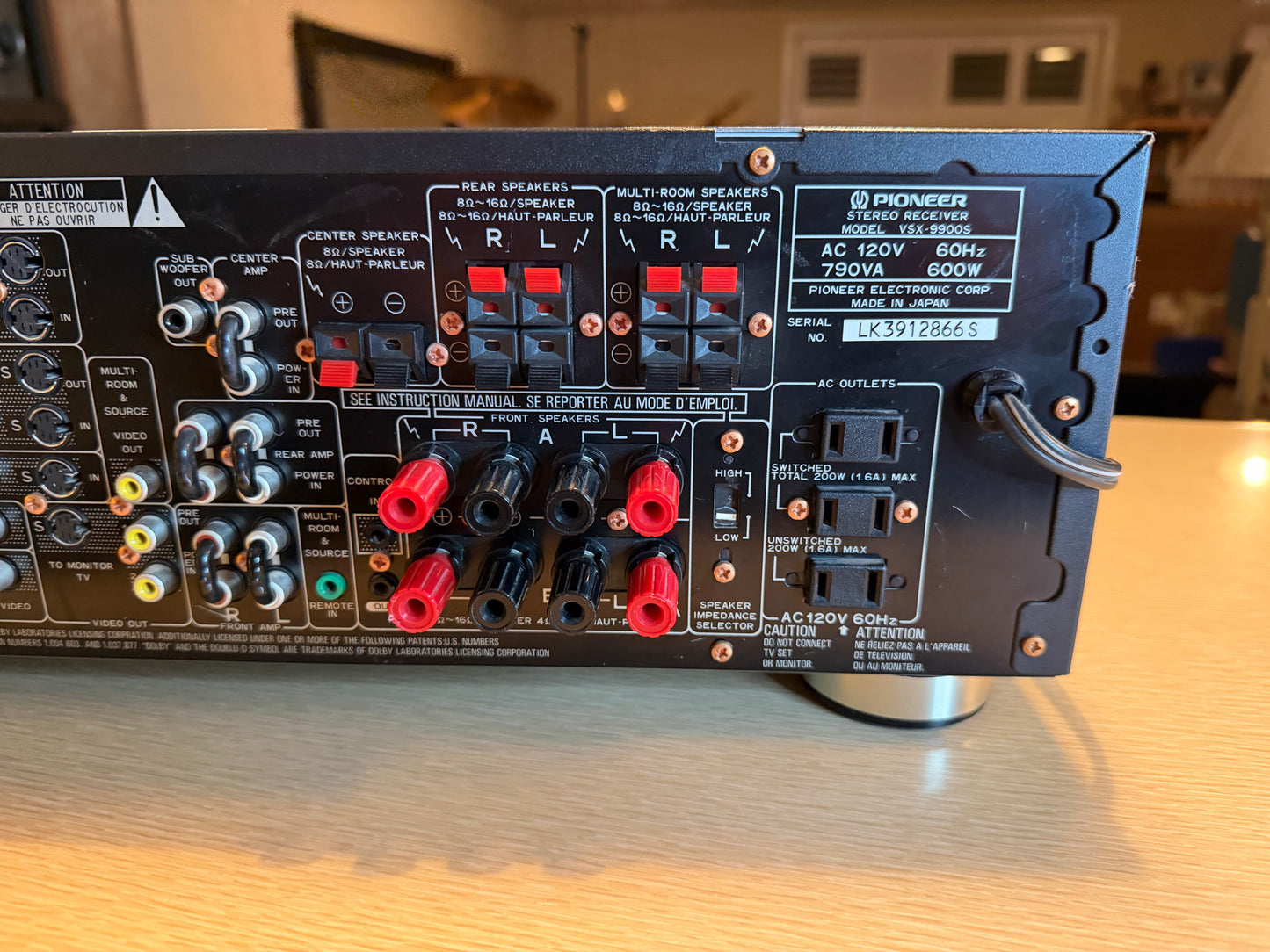Pioneer VSX-9900s MONSTER Stereo Rare Dark Red Faceplate FRESH SERVICE 125WPC🔥