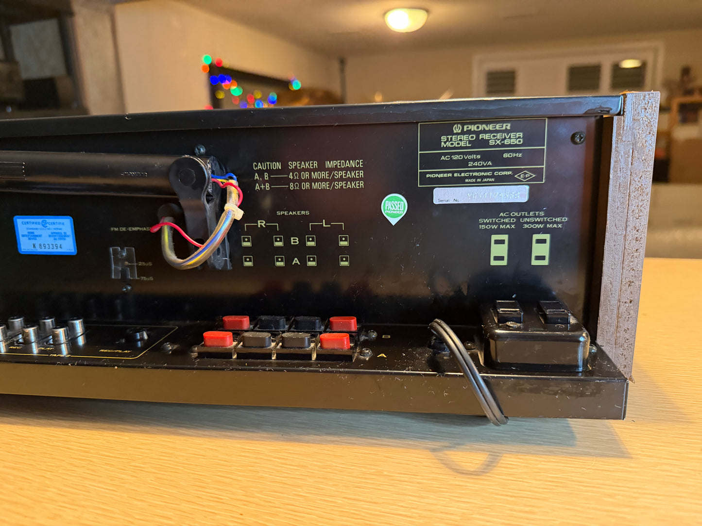 Vintage Pioneer SX-650 AM/FM Stereo Receiver Woodgrain FRESH SERVICING Guarentee
