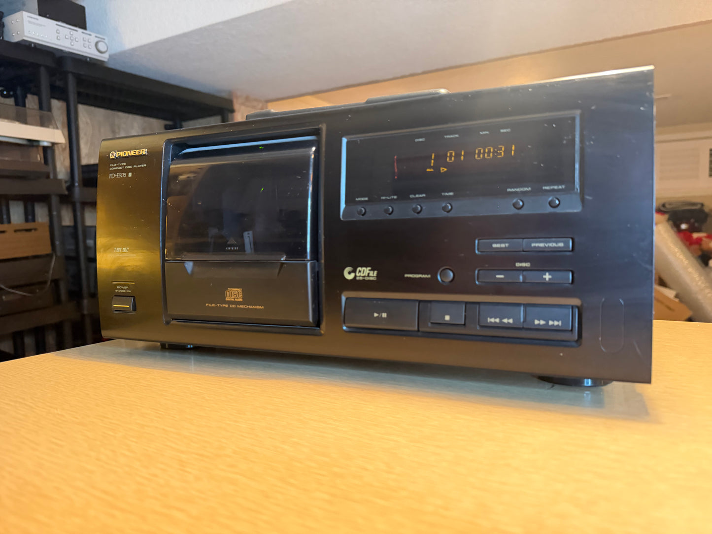 Pioneer PD-F505 CD Player Changer 25 Disc File - Serviced & Cleaned W/ Remote🔥