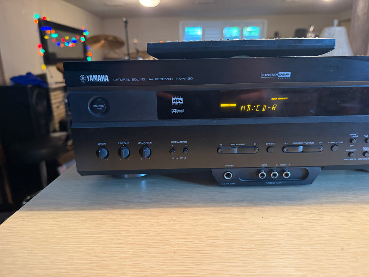 Yamaha RX-V420 200 Watt Natural Sound AV Receiver Fully Functional Remote Bundle