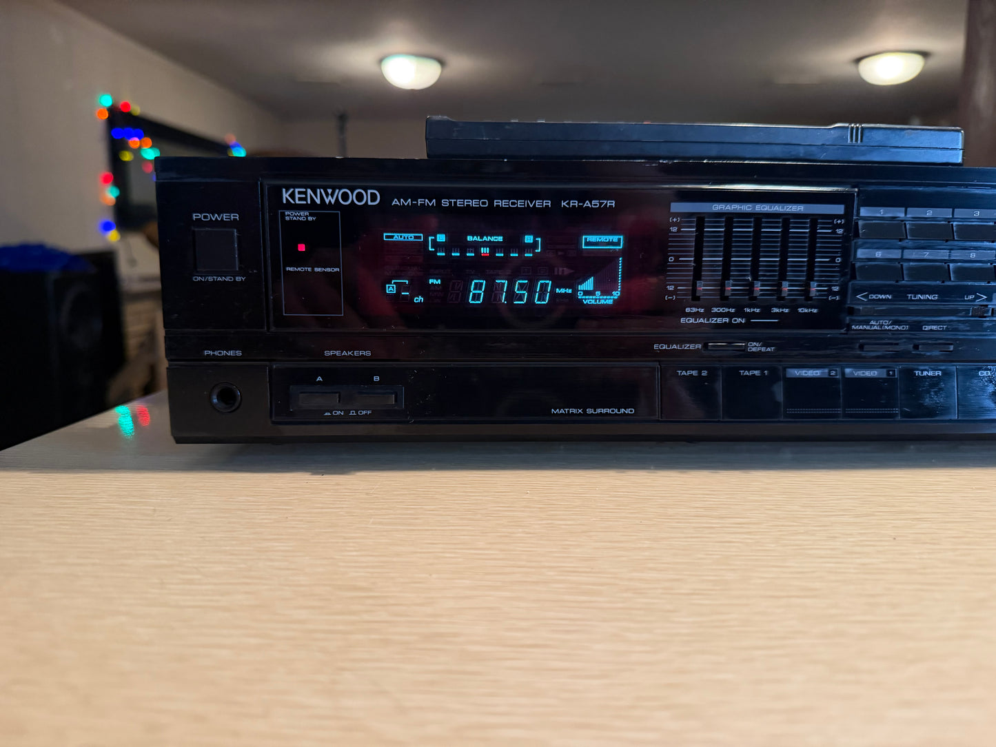 Vintage Kenwood Model KR-A57R AM/FM Receiver W/ Equalizer Fresh Service Remote🔥
