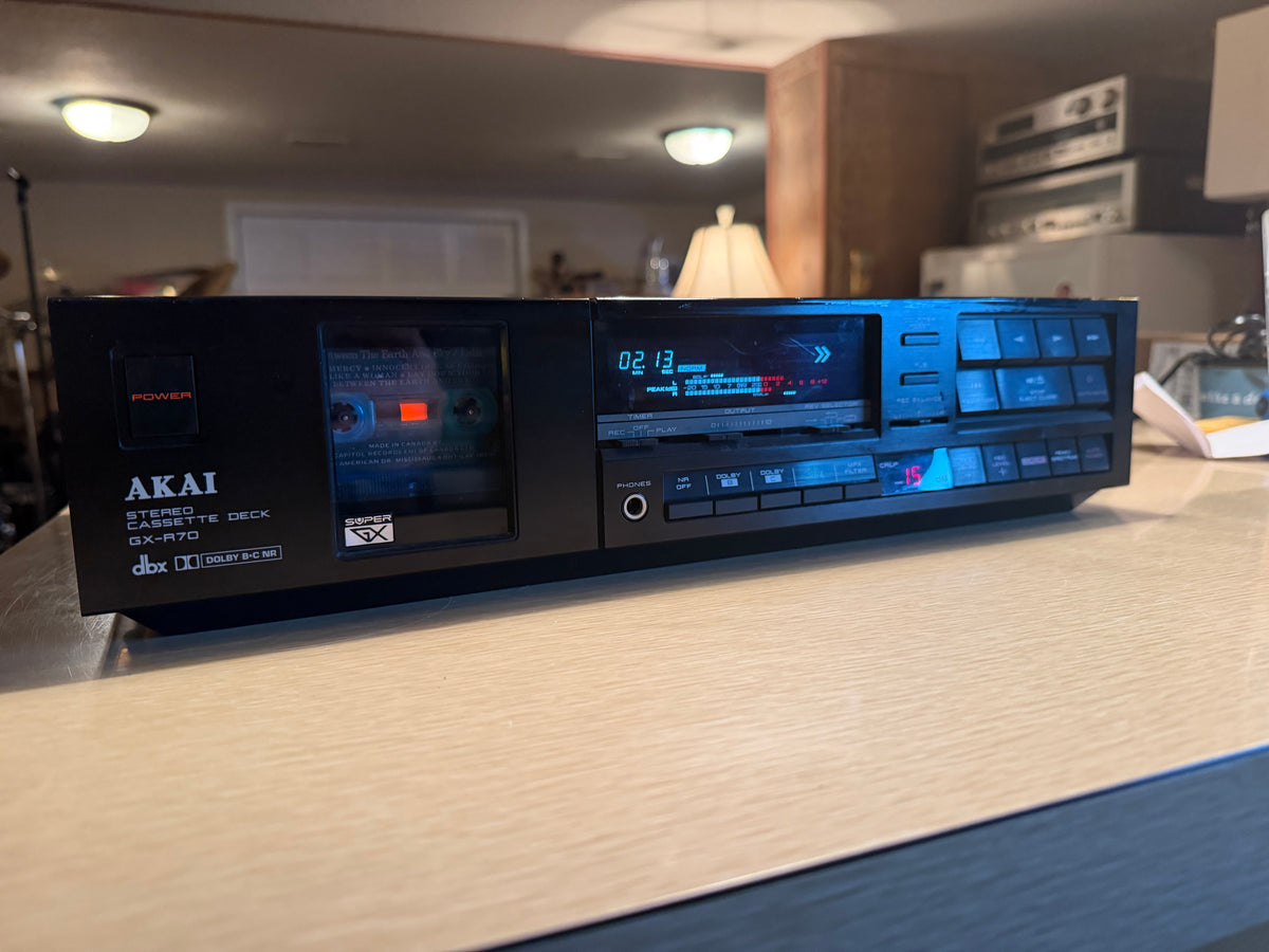 AKAI GX-R70 Stereo Cassette Deck Super GX Dolby B-C dbx Fresh Service Very Rare!