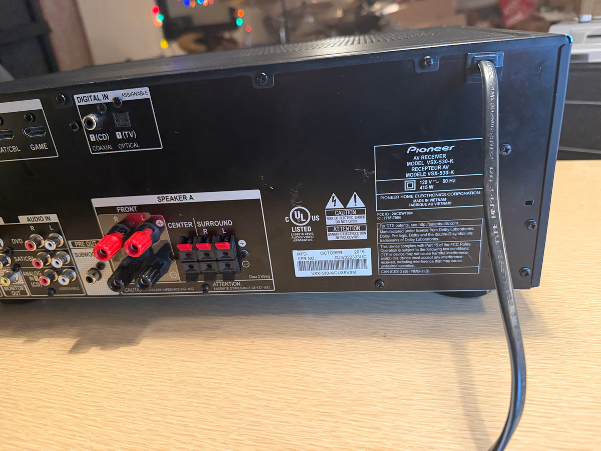 Pioneer VSX-530-K 5.1 Channel Bluetooth HDMI  Surround Receiver Serviced Beauty!