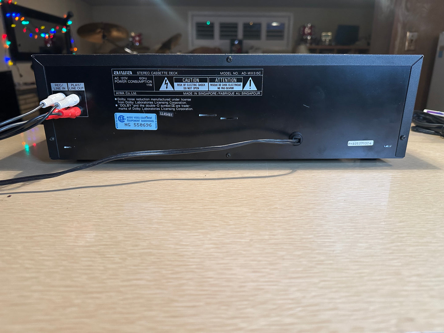 AIWA AD-WX515 Stereo Dual Cassette Deck AMTS Auto Reverse Tested Working