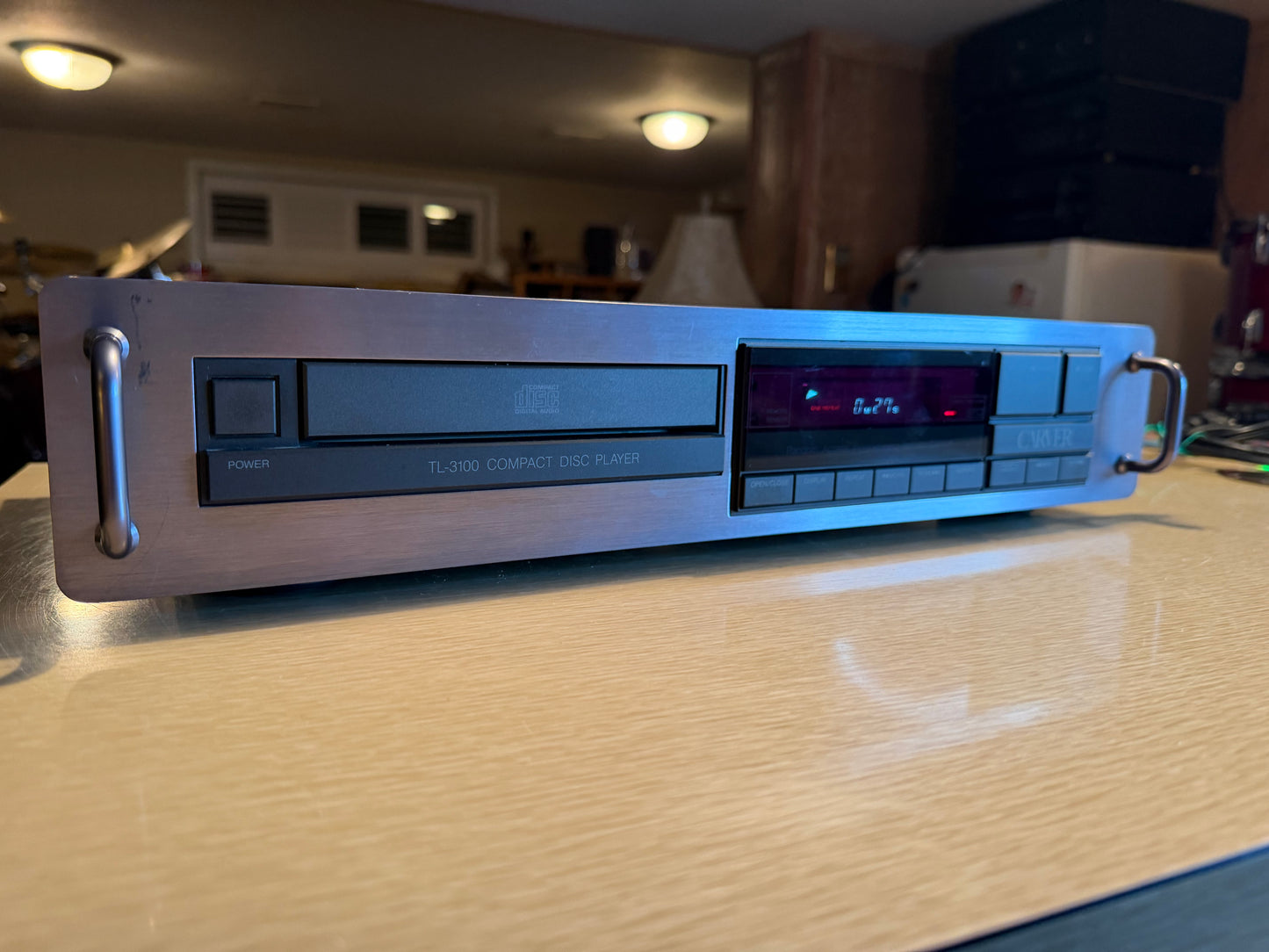 Vintage Carver TL-3100 Compact Disk Player New Belts Serviced High Fidelity Gray