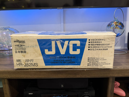 JVC HR-J82MS VCR w/Remote Control/Microphone/Cables/VHS Tape NEW in Box