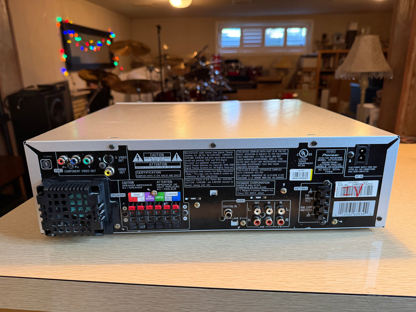 Pioneer XV-HTD330 5-Disc CD/DVD Home Theater A/V Receiver W NEW Remote Tested🔥