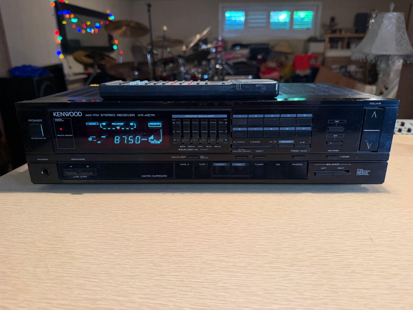 Vintage Kenwood Model KR-A57R AM/FM Receiver W/ Equalizer Fresh Service Remote🔥