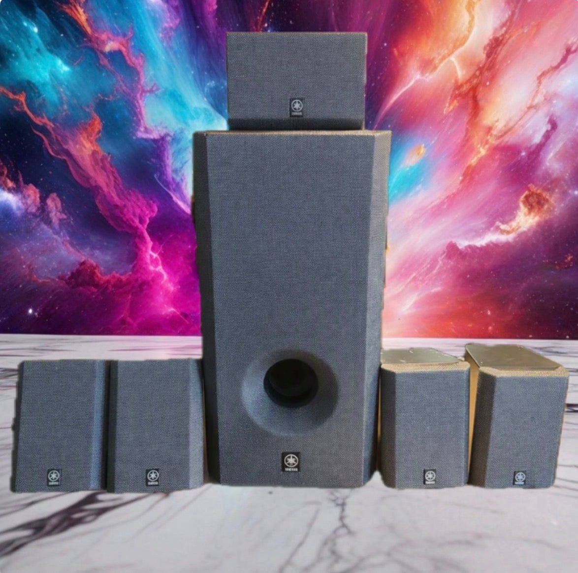 Yamaha SW-P201 Subwoofer + 5 Satellite Speakers NX-C220 Working Well 🔥🎶