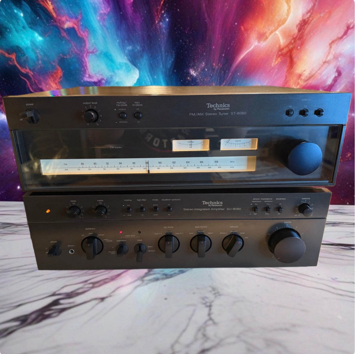 Technics SU 8080 Stereo Amplifier + ST-8080 Tuner New Bulbs Recapped Pro Service