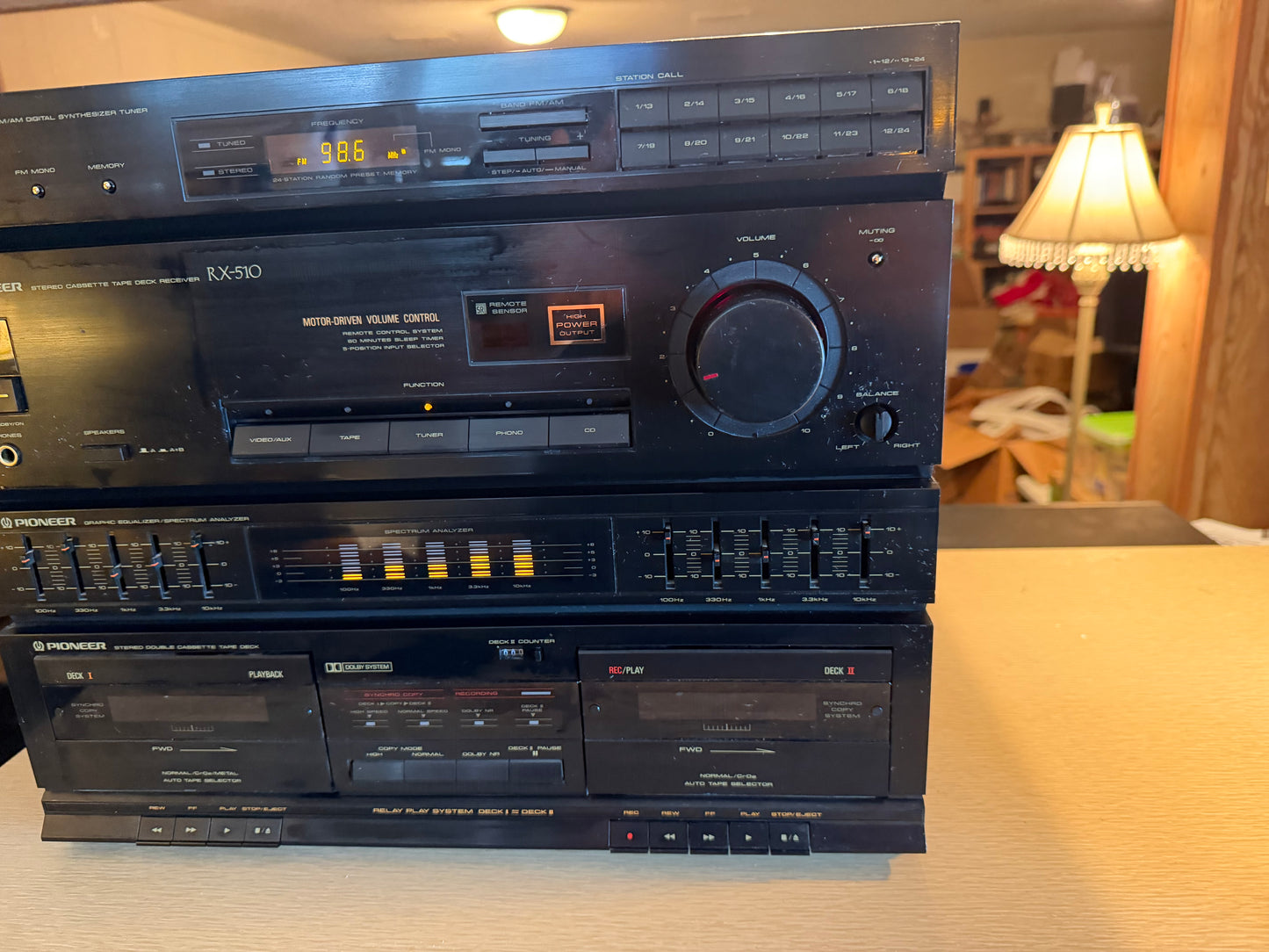 VINTAGE PIONEER RX-510 STEREO TUNER TAPE DECK RECEIVER RETRO WORKING MUSIC RARE