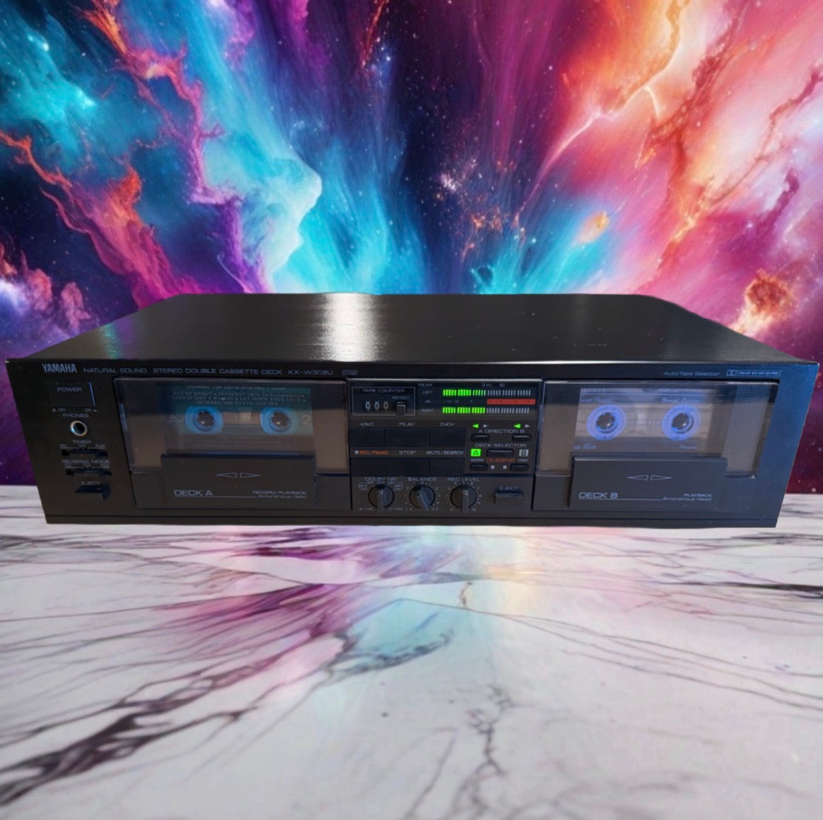 Yamaha Natural Sound Stereo Double Cassette Deck KX-W302U - Clean Serviced Rare!