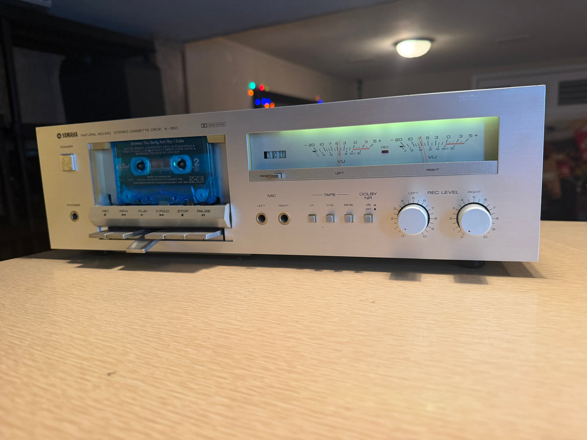 Yamaha K-350 Natural Sound Stereo Cassette Deck Vinyl Casing Near Mint Serviced!