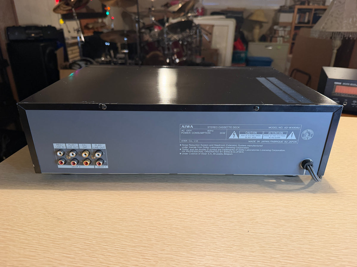 AIWA AD-WX909 Double Cassette Deck Rare 3 Head Hybrid Audiophile Fresh Service🔥