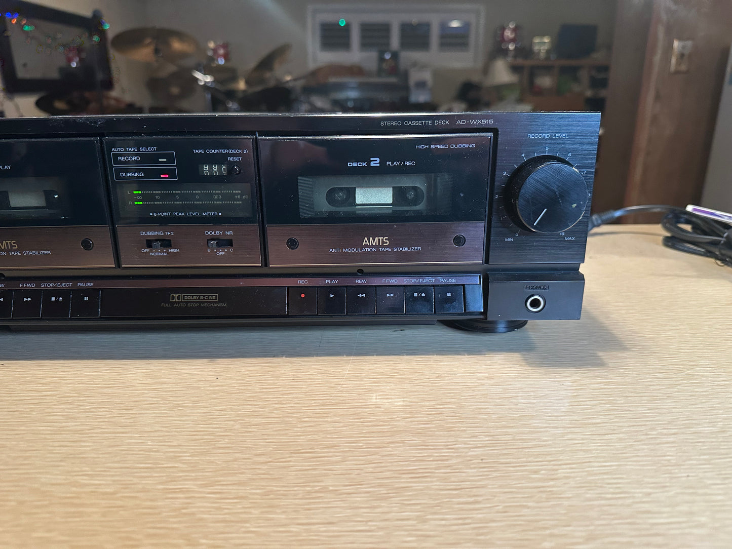 AIWA AD-WX515 Stereo Dual Cassette Deck AMTS Auto Reverse Tested Working