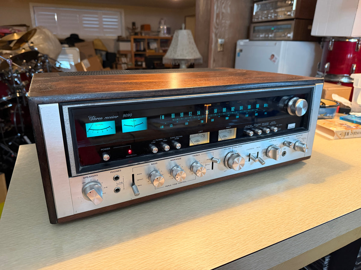Sansui 9090 Vintage Stereo Receiver w/ Wood Case POWERS ON !!!READ DESC!!!
