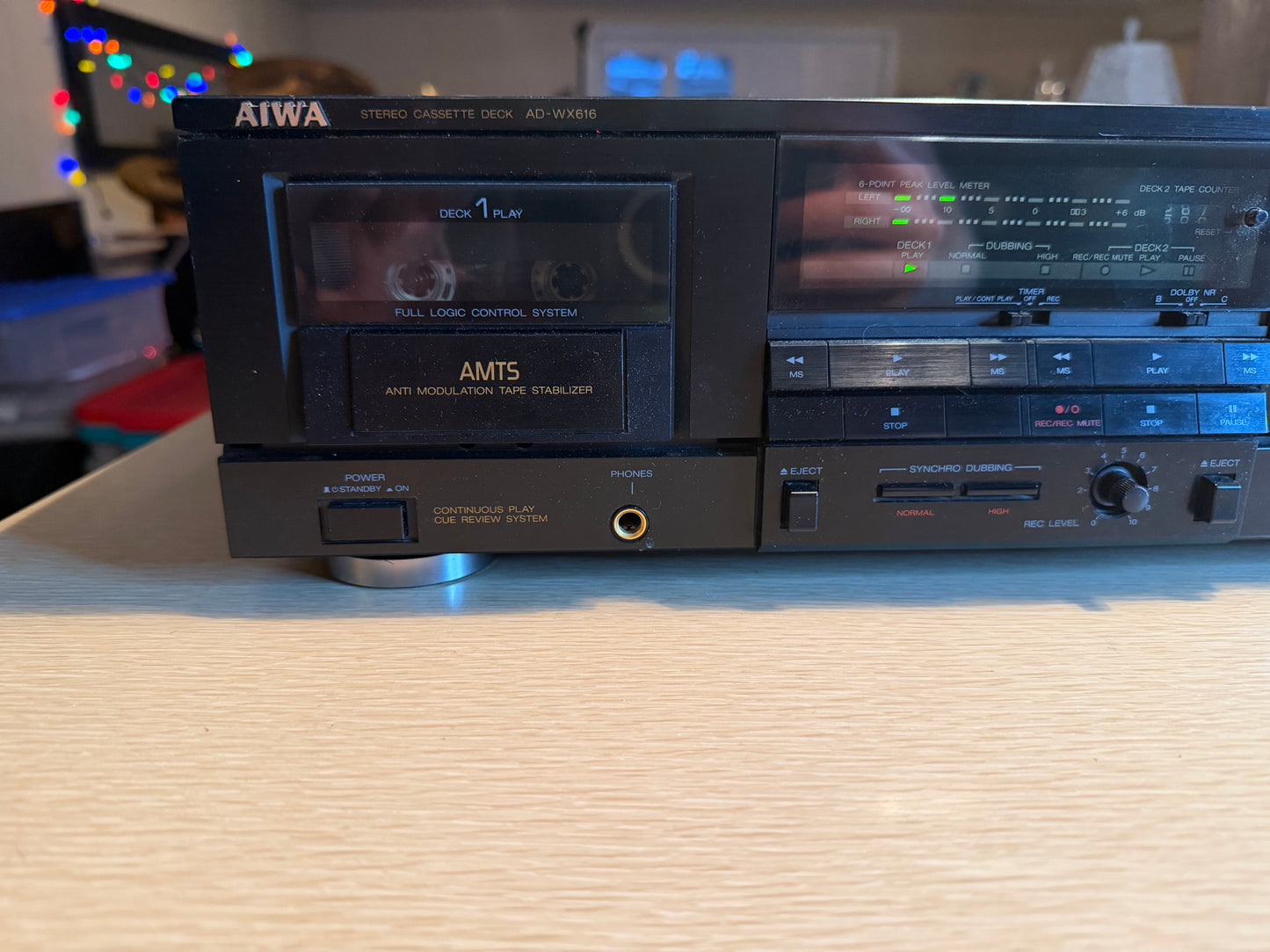 Aiwa AD-WX616 Stereo Double Dual Cassette Deck Serviced High Fidelity Very Rare