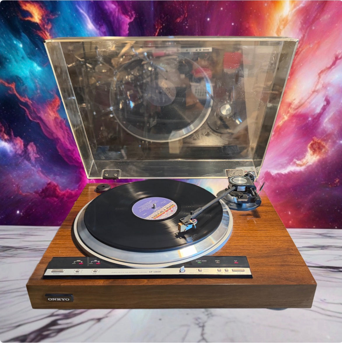 ONKYO CP-1260F QUARTZ Direct Drive Fully Automatic Turntable Serviced Great CND!