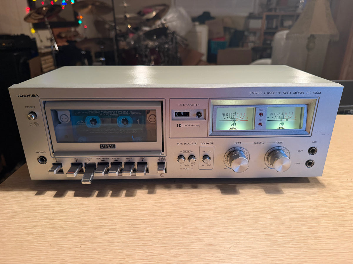 Toshiba PC-X10m Stereo Cassette Deck Near Mint Working VU Meters Fresh Service🔥