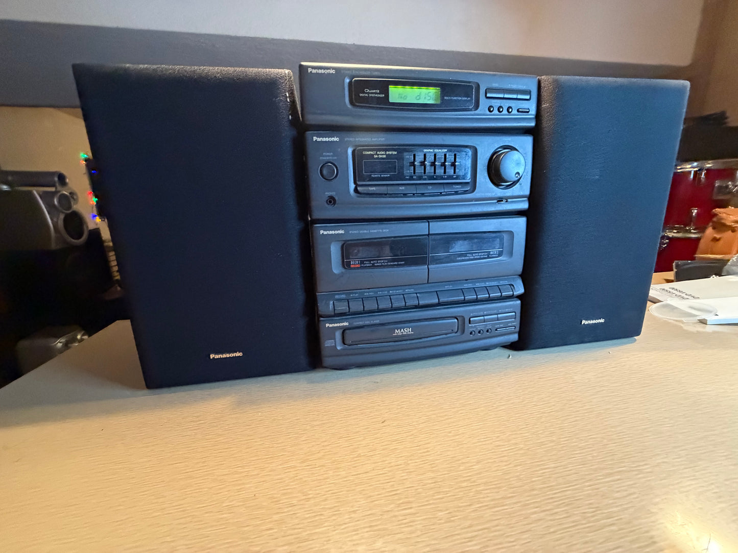 Panasonic AUDIOPHILE SA-DH30 Stereo CD Changer Cassette Deck Stereo System Works