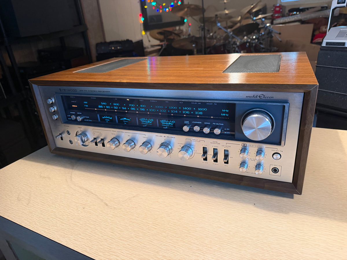 Kenwood Model Eleven AM FM Stereo Receiver Fresh Pro Service Near Mint Champagne
